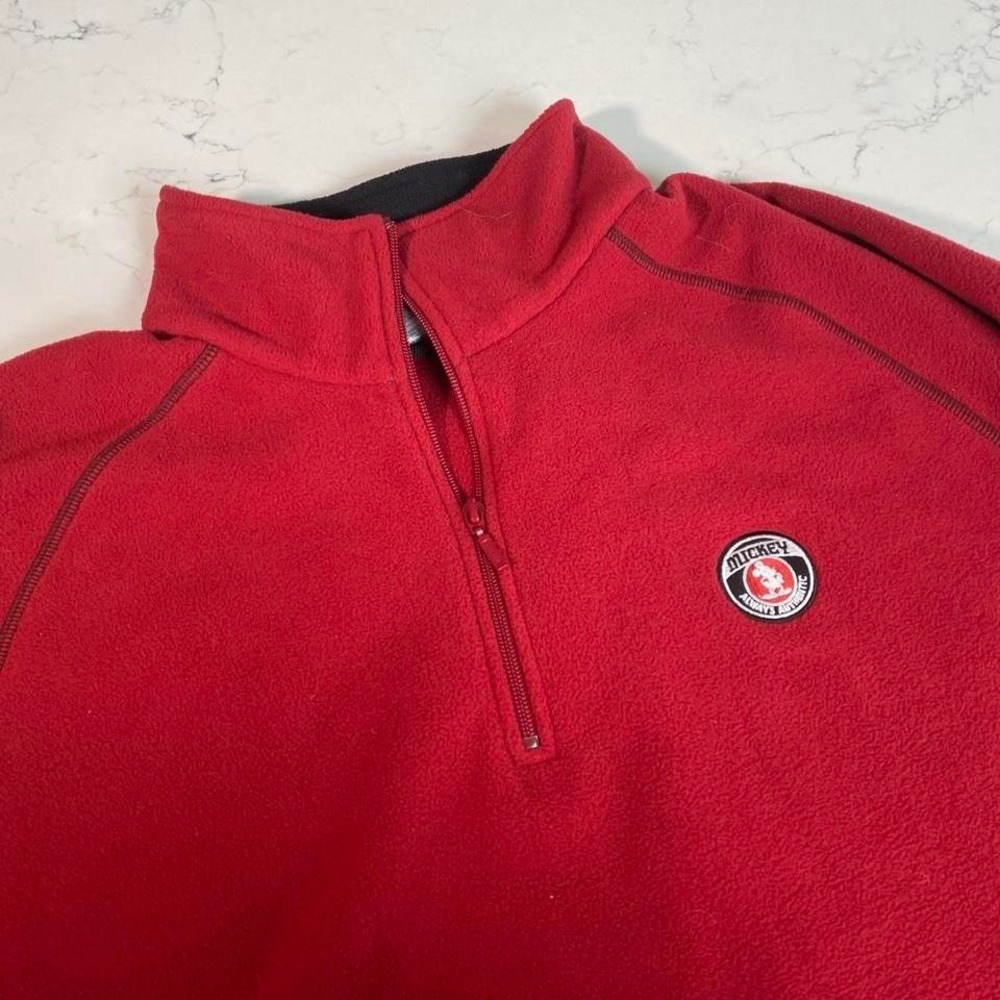 Vintage Disney World of Disney NYC Mickey Mouse  Quarter Zip Fleece Pullover XXL